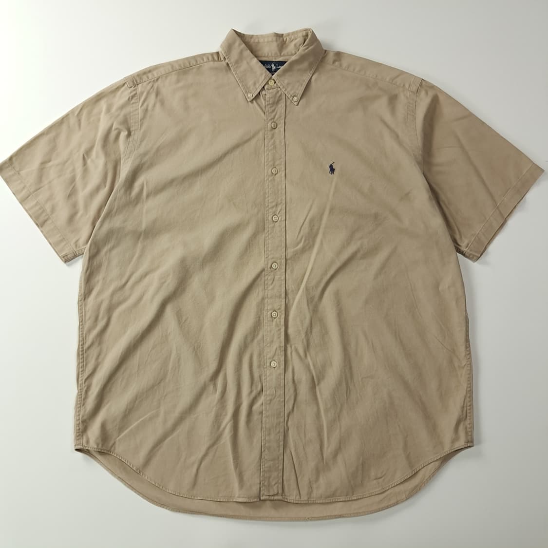 CK739 XL 폴로 90s 미국판 베이지 반팔 셔츠 남방 상품이미지1