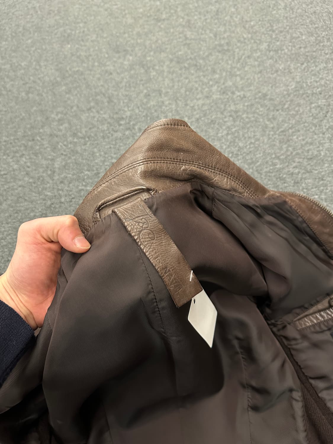 재패니즈 빈티지 니트 가죽자켓 브라운 상품이미지5