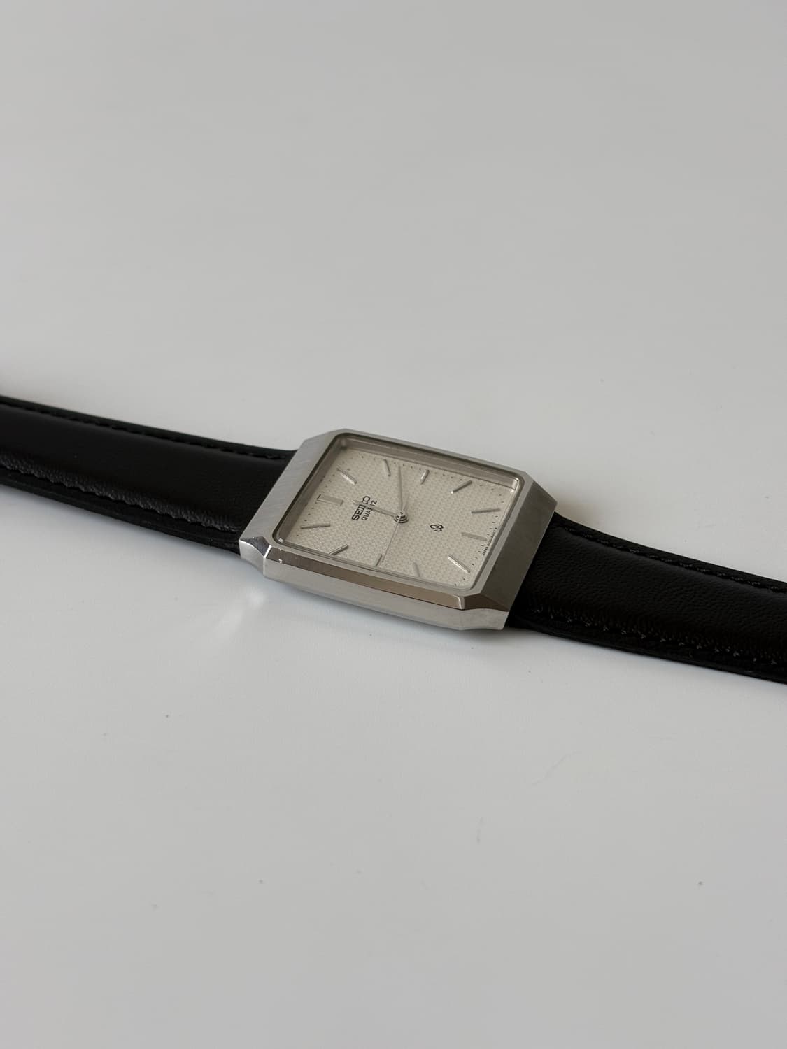 세이코 1980년대 Seagull 텍스처 다이얼 실버 스퀘어 쿼츠 상품이미지4