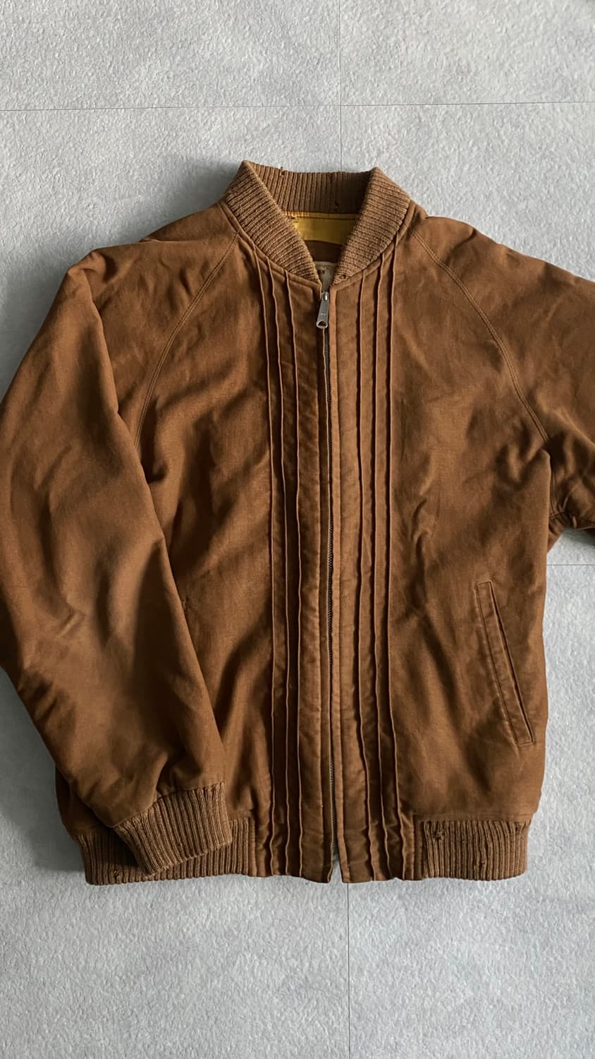 일본 빈티지 스웨이드 블루종(L) 상품이미지1