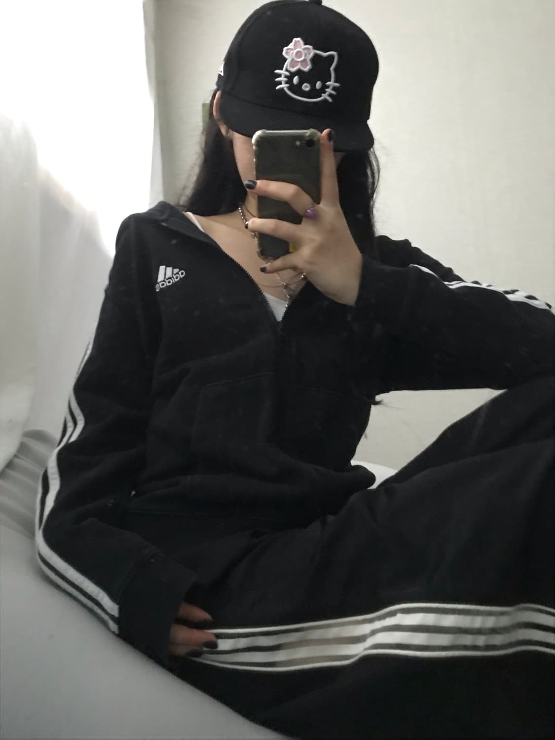 아디다스 블랙 삼선 후드집업 상품이미지1