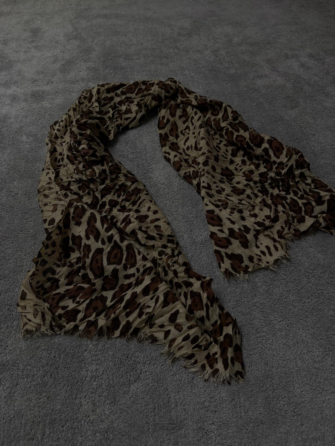 Vintage v-kei punk mood leopard scarf 상품이미지2