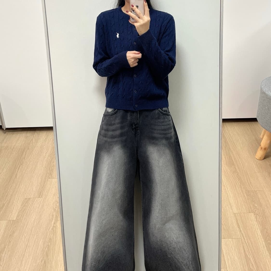 폴로 랄프로렌 신형 네이비 케이블 니트 가디건 상품이미지1