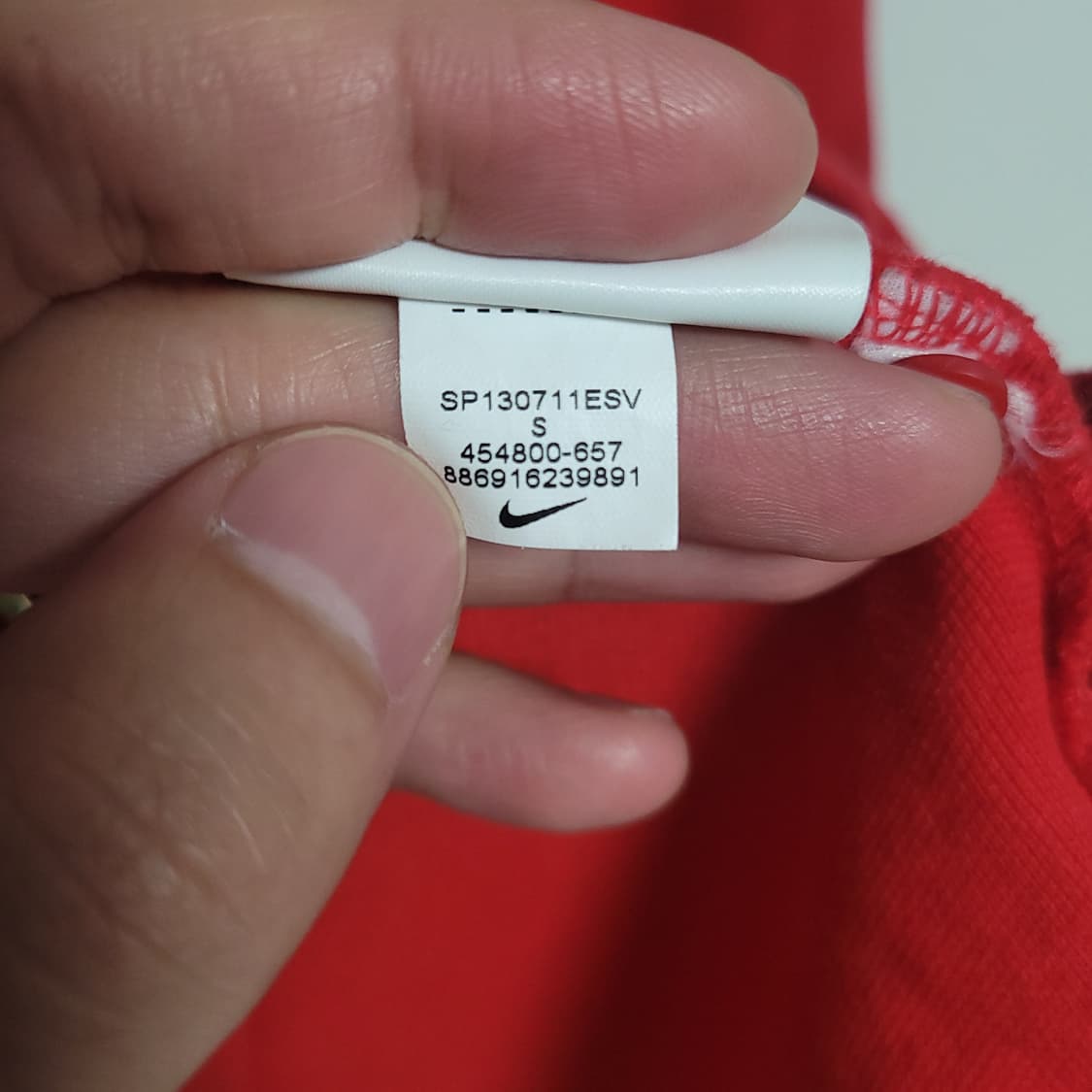 (S) NIKE 나이키 반팔 레드 카라 티셔츠 상품이미지5