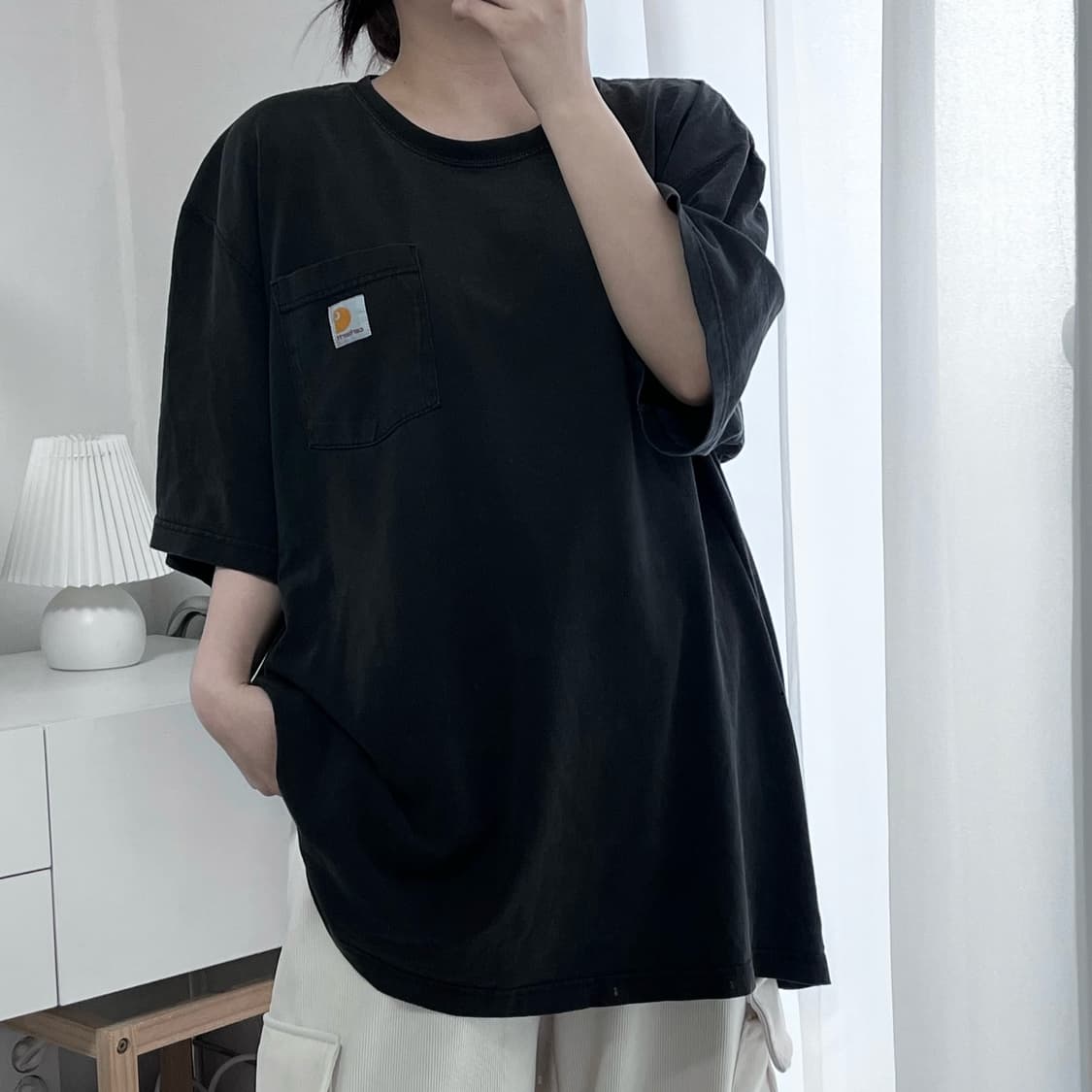 [정품] 칼하트 챠콜 포켓 반팔티 [ 루즈핏XL ] 상품이미지2