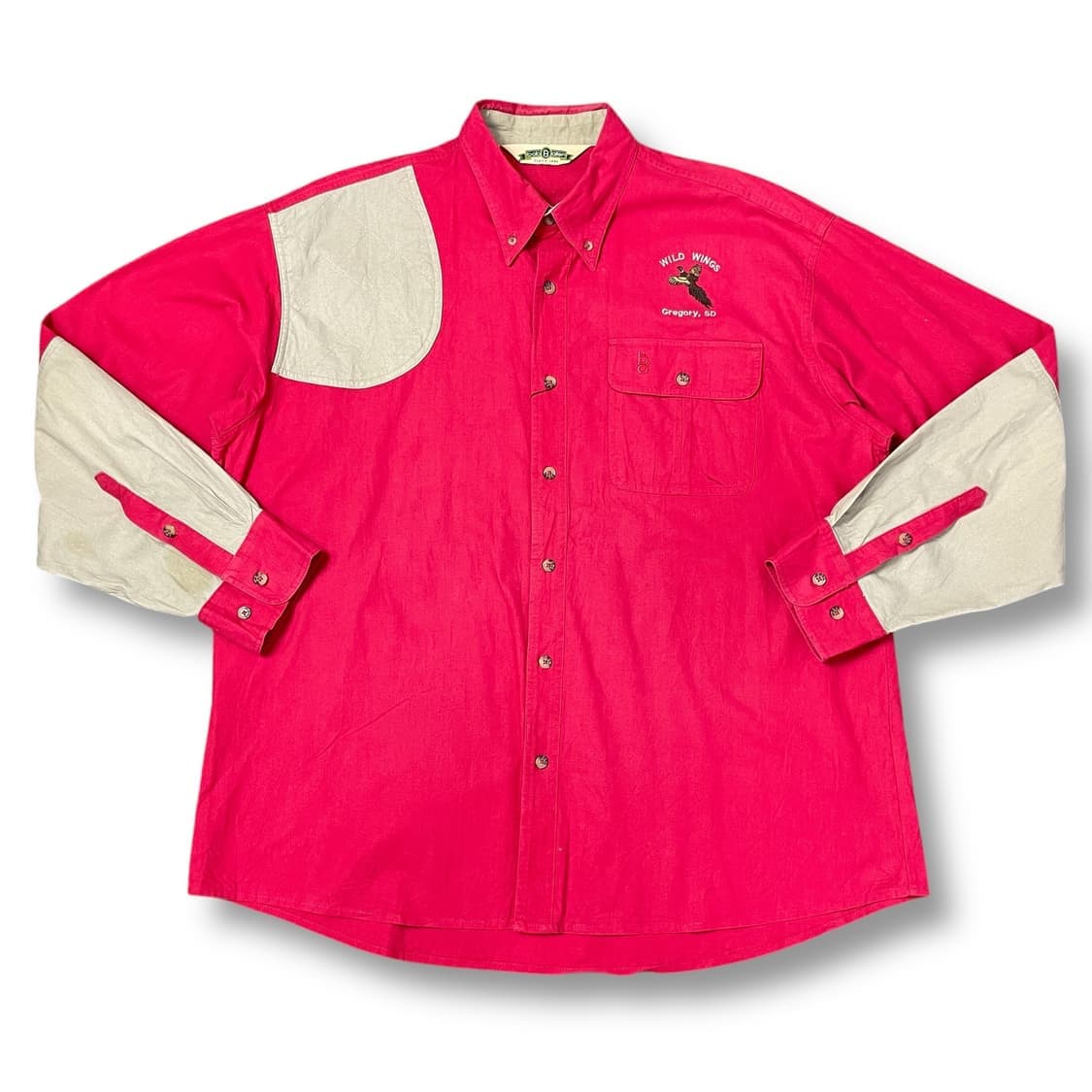 빈티지 빅사이즈 오버핏 레드 원포켓 코튼 헌팅 긴팔 셔츠 2XL 상품이미지1