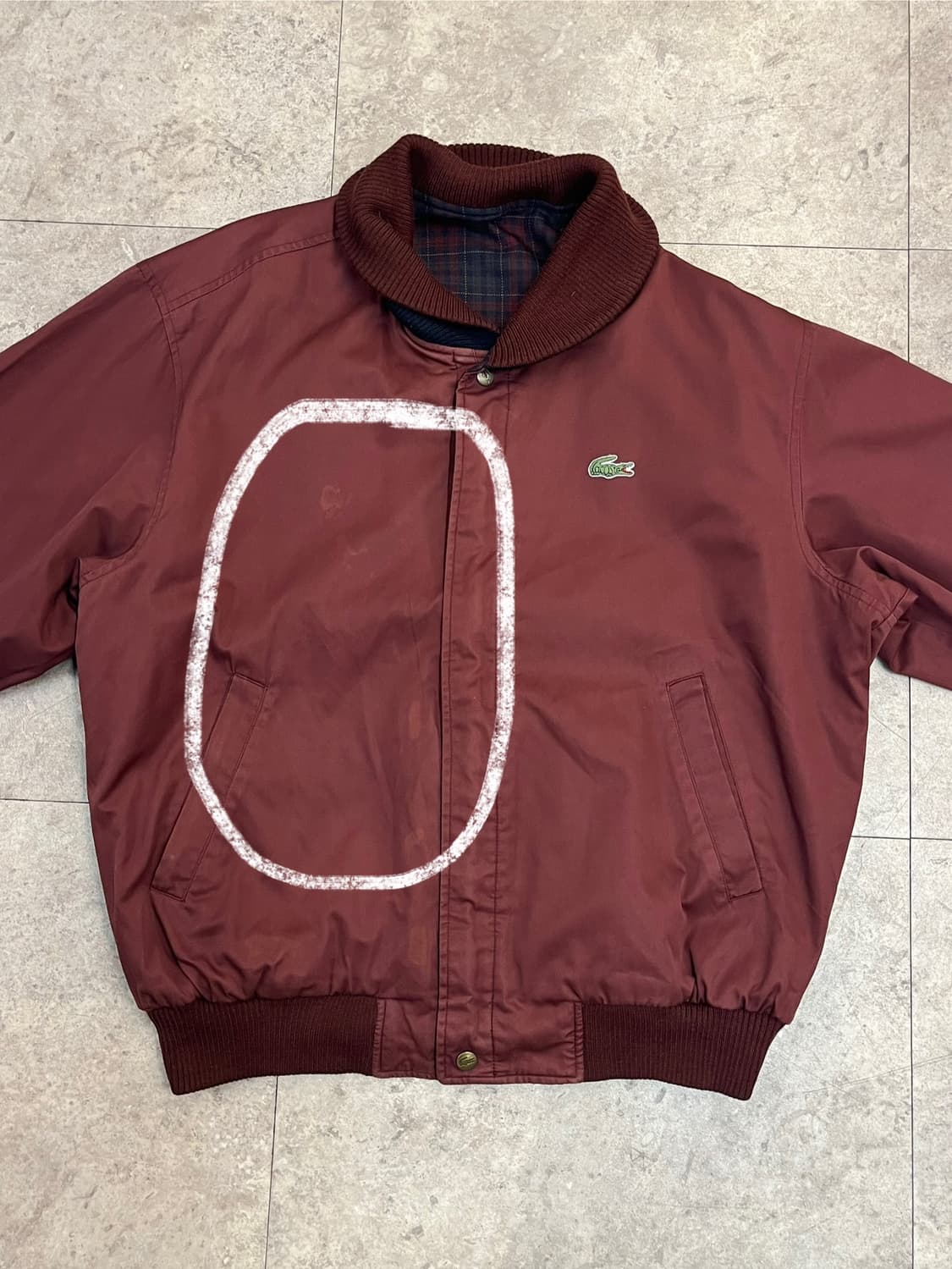 라코스테 리버시블 체크 블루종 자켓 버건디 110 #csz2371 상품이미지7