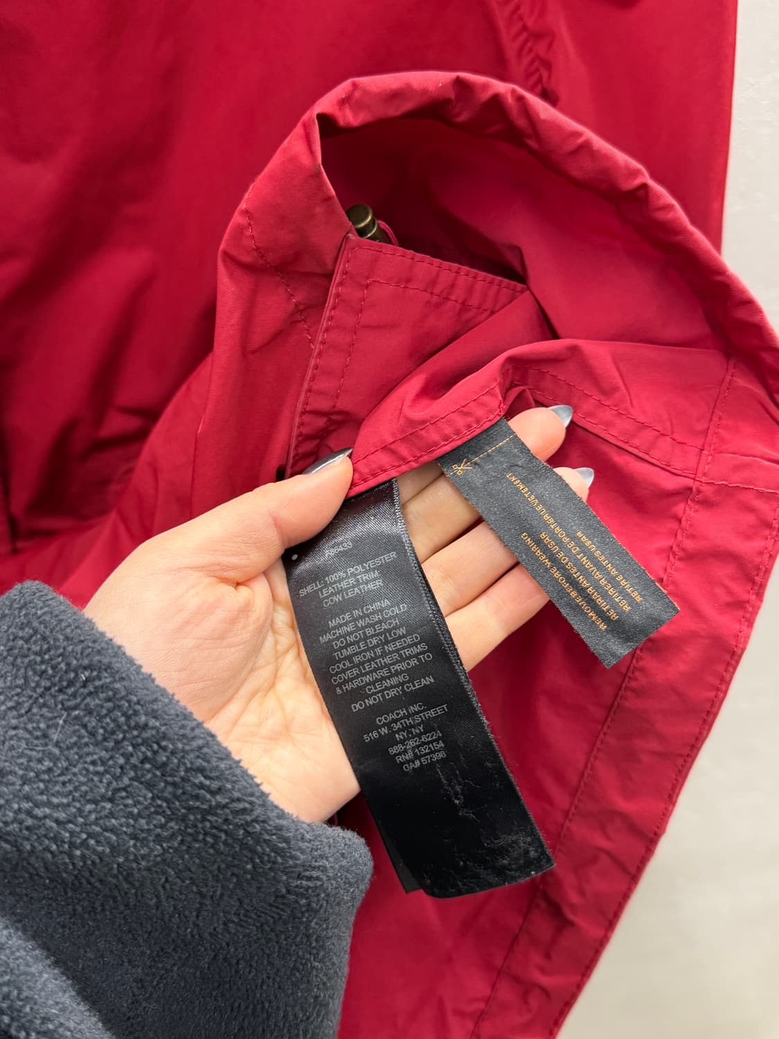 코치 여성 후드 야상 코트 레드 L 상품이미지4