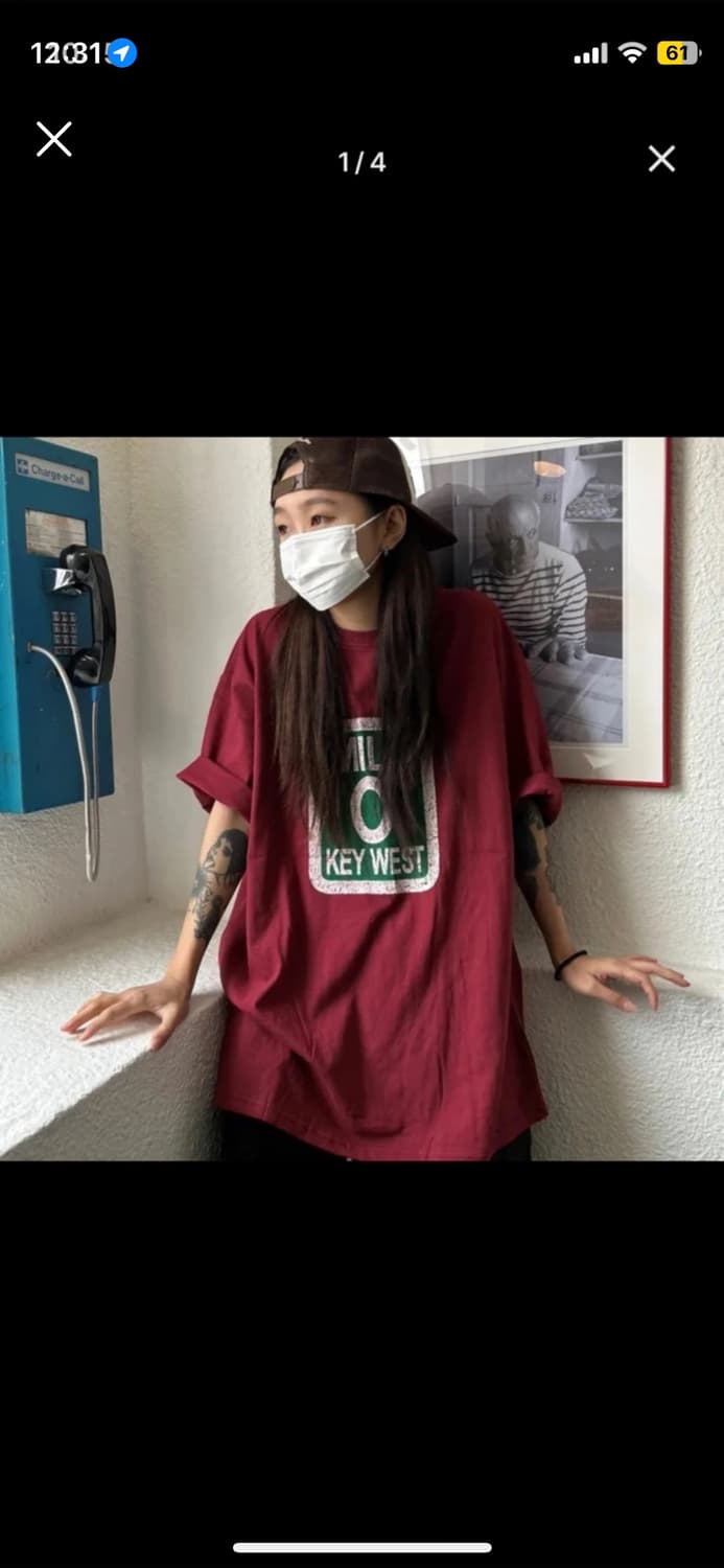 키도 오버핏 빈티지 워싱 마일 반팔티 상품이미지1