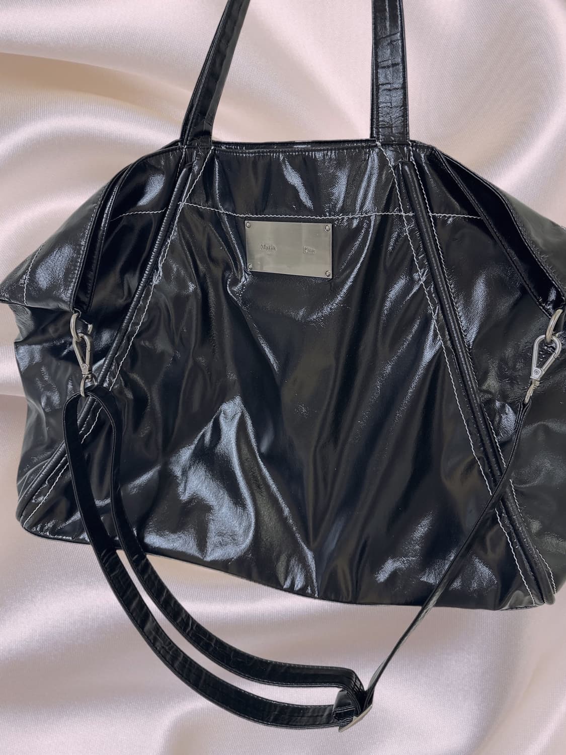 마뗑킴 빅 코팅 토트백 블랙 상품이미지2