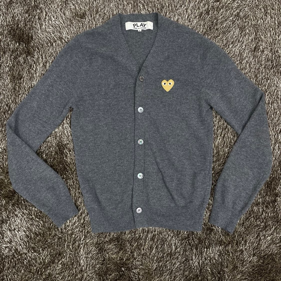 꼼데가르송 그레이 골드 하트 니트 가디건 S 상품이미지1