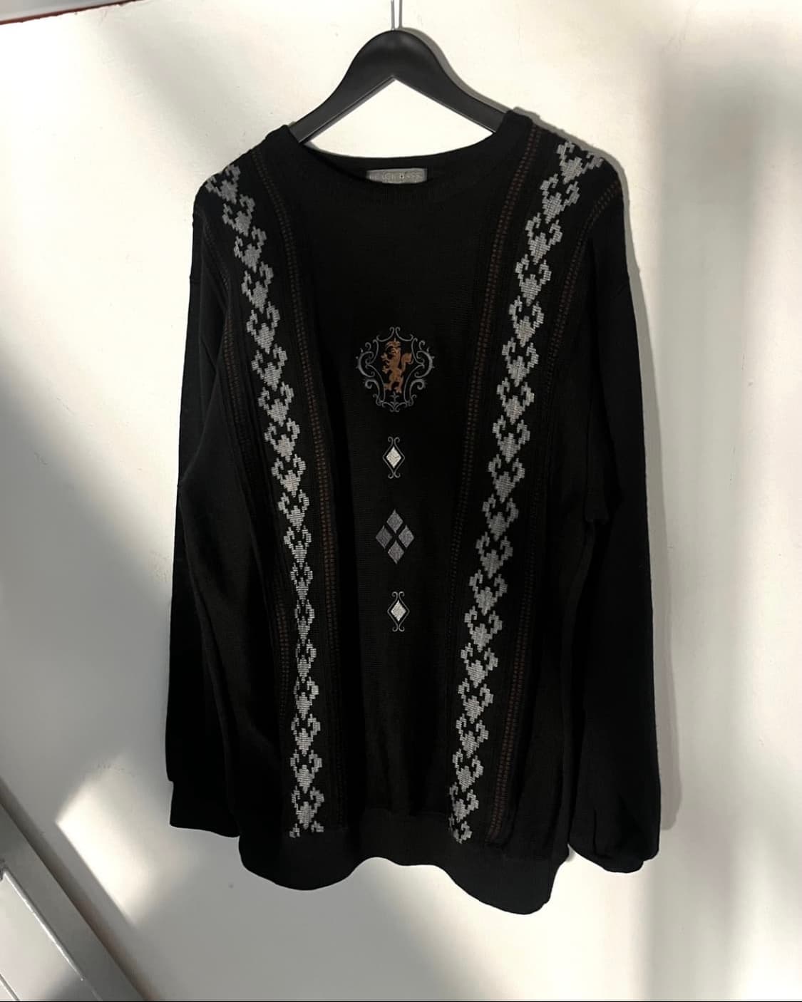 1980~90s Black Bass 일본 빈티지 자수 트리밍 고딕 니트  상품이미지1