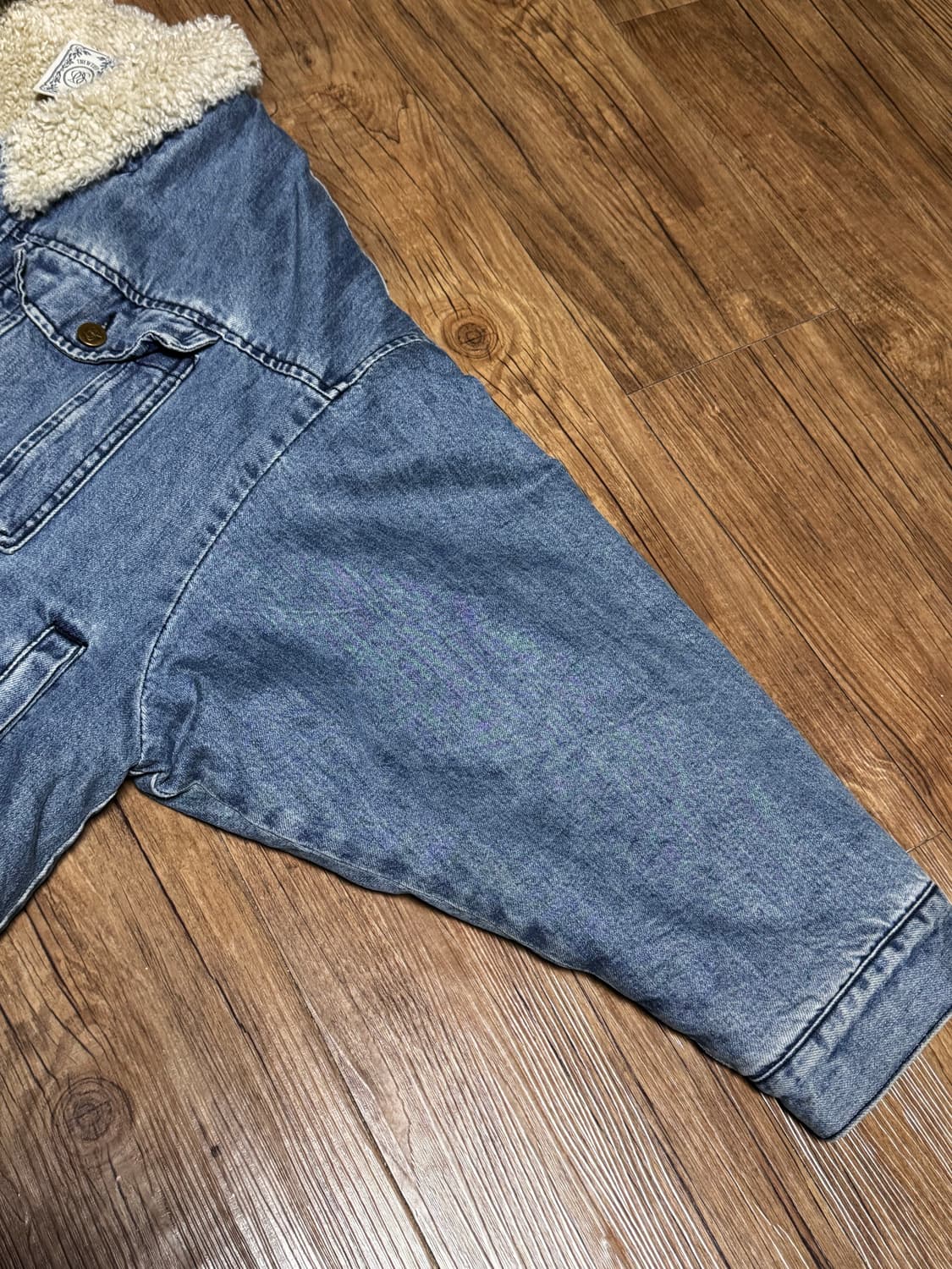 티뉴티스 양털 셰르파 드롭 숄더 오버핏 데님 자켓 상품이미지5