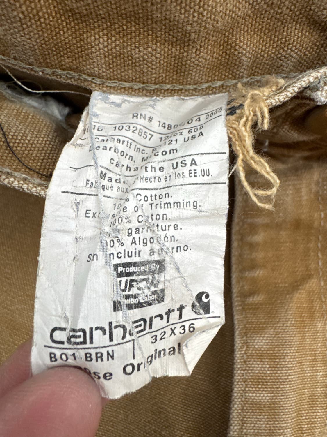 32)칼하트 빈티지 B01 브라운 더블니 워크팬츠 상품이미지6