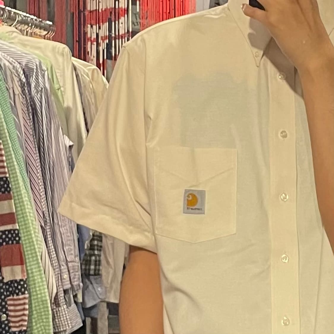 [IM] carhartt 칼하트 아이보리 반팔셔츠 상품이미지4