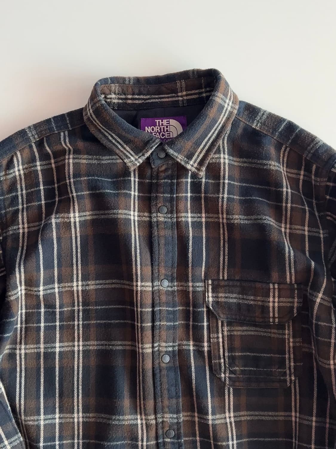 노스페이스 퍼플라벨 원포켓 체크 플란넬 셔츠 L 상품이미지4