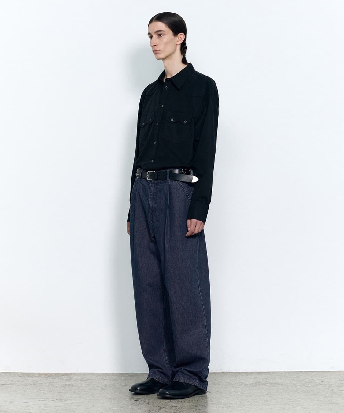 인사일런스 CAlIK 네추럴 워시드 데님 팬츠 바지 미드블루 S 상품이미지4