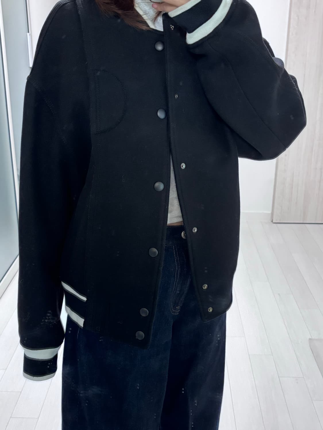 자라x아더에러 자더에러 울 블렌드 봄버 블랙 xs-s 상품이미지3