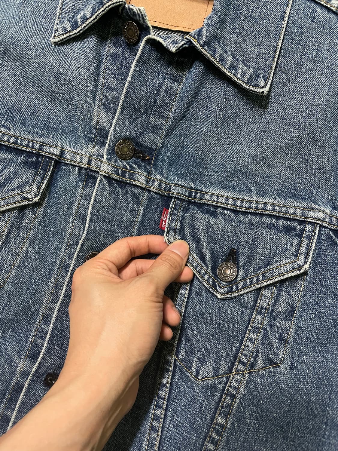 90s Jpn Lvc 557xx 복각 3세대 데님 트러커 자켓 상품이미지3