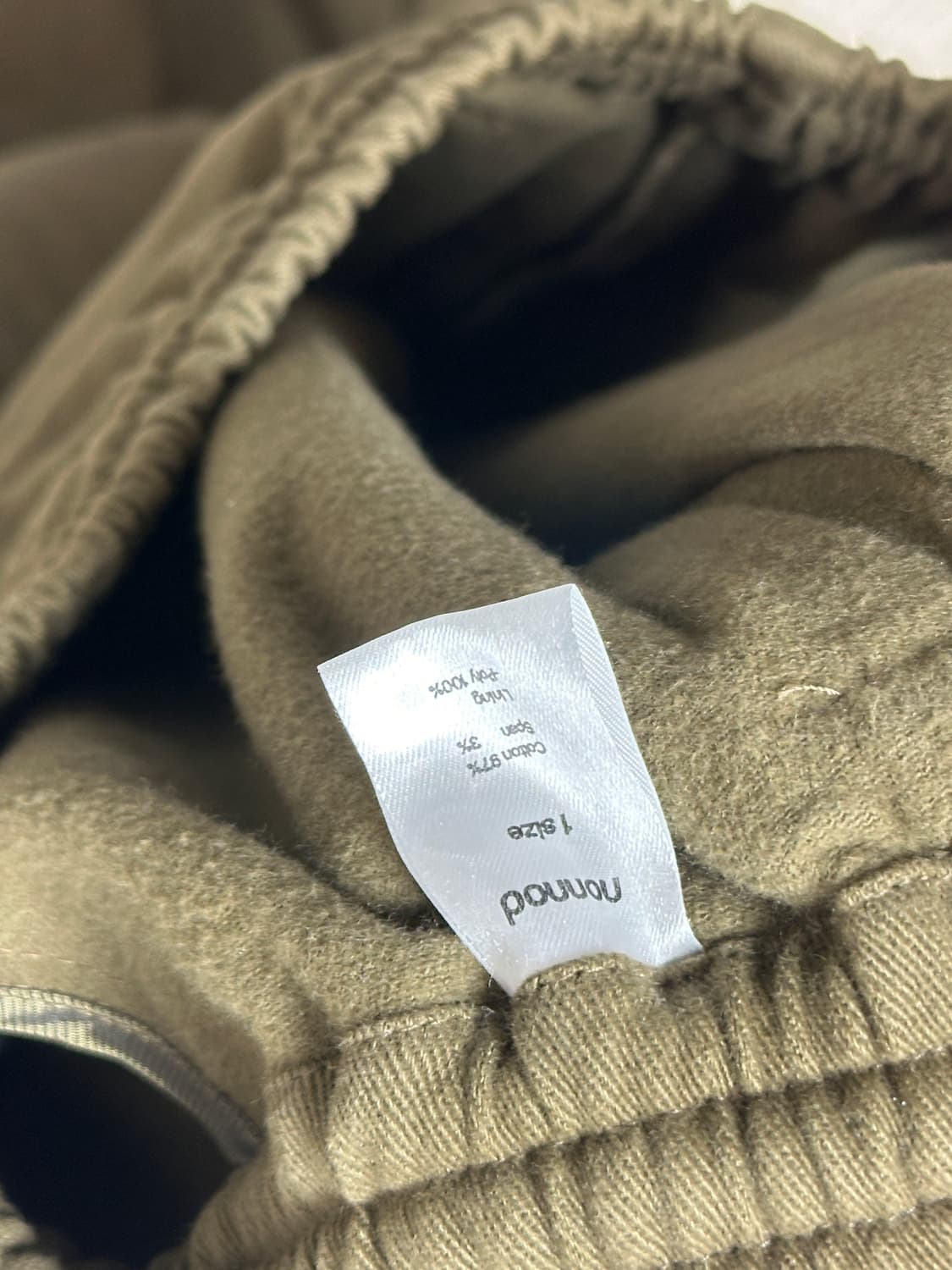 논노드 몰스킨 트랙 팬츠 카키 브라운 상품이미지2