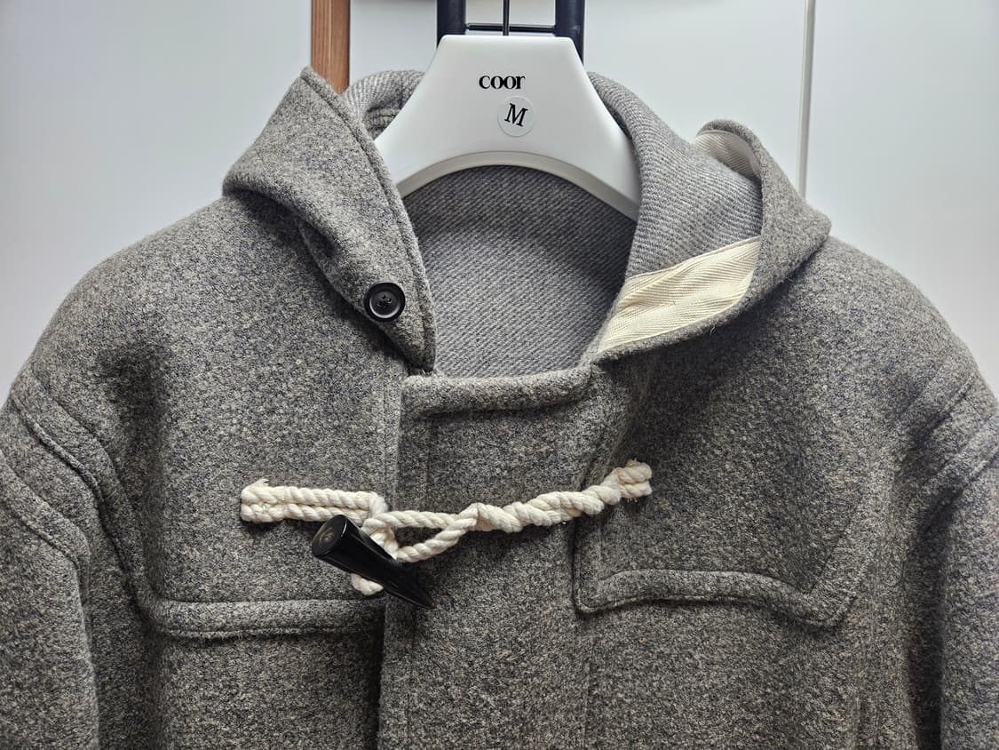쿠어 오버사이즈 알파카 블렌드 더플코트 다크 그레이 멜란지 M사이즈 상품이미지2