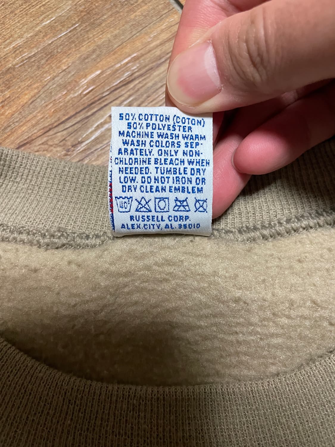 90s 러셀 애슬레틱 스웻셔츠 탄(황갈색) XL 미제🇺🇸 상품이미지3