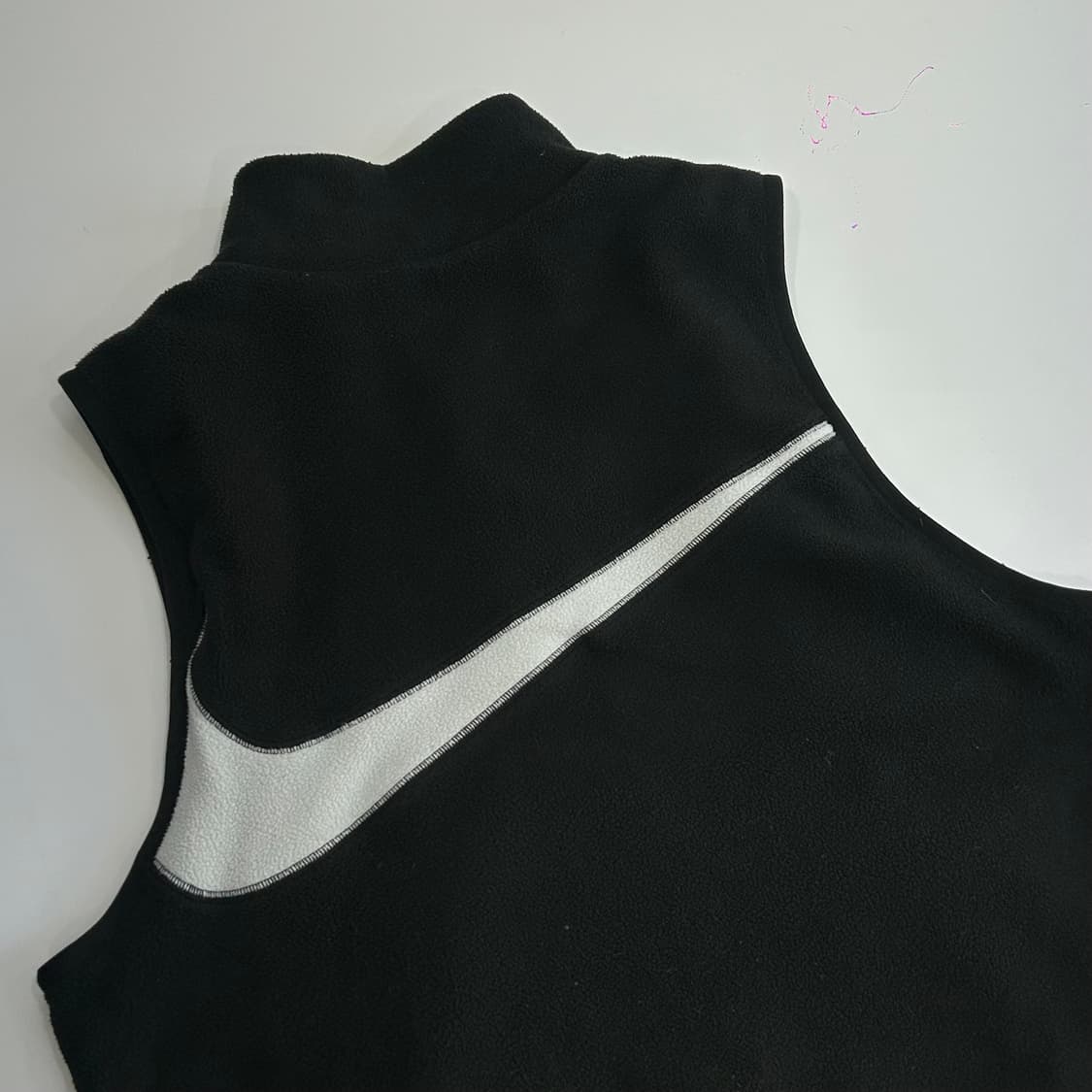 Nike 나이키 블랙 후리스 백 빅스우시 베스트 집업 상품이미지6