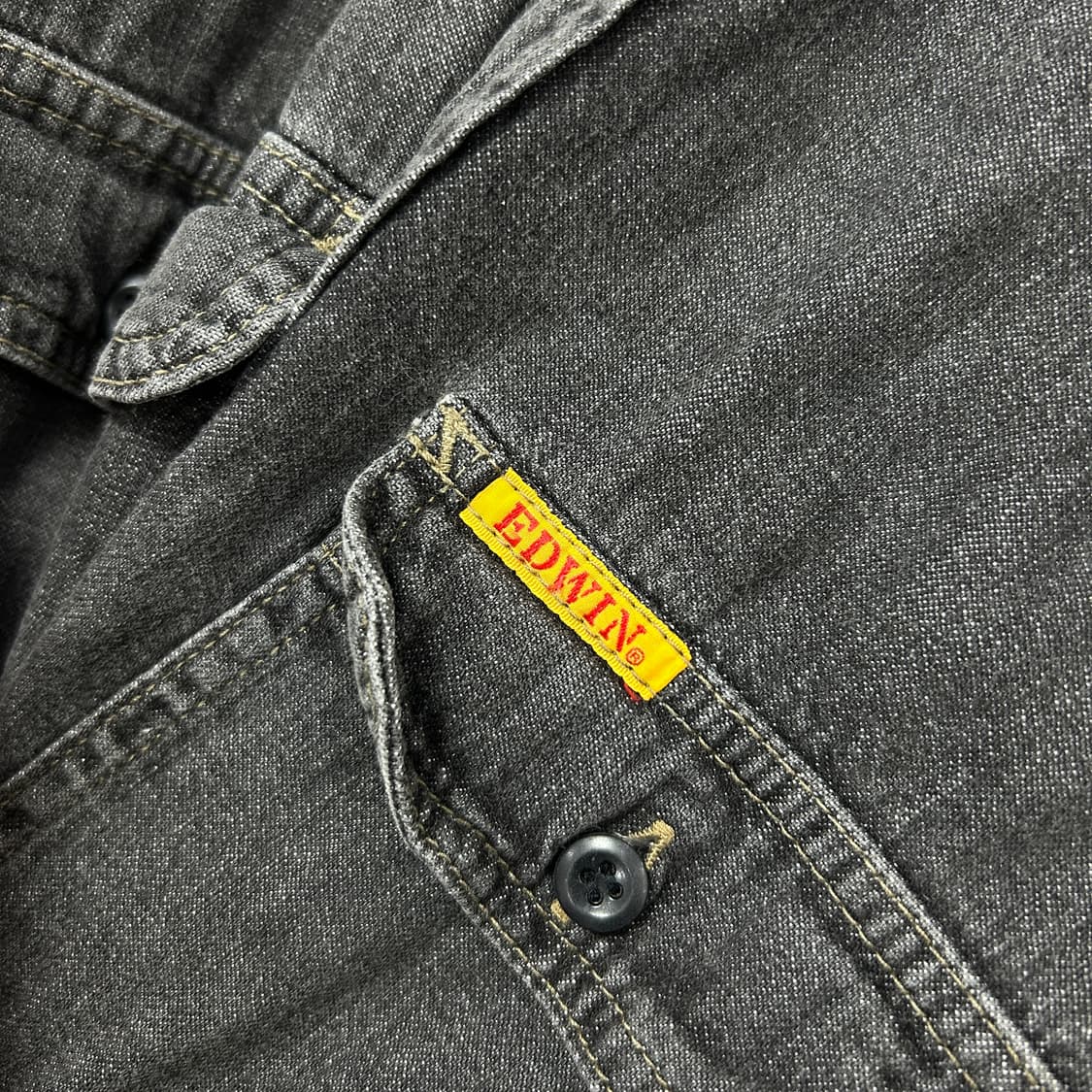 에드윈 덩가리 흑청 데님셔츠(L) 상품이미지4