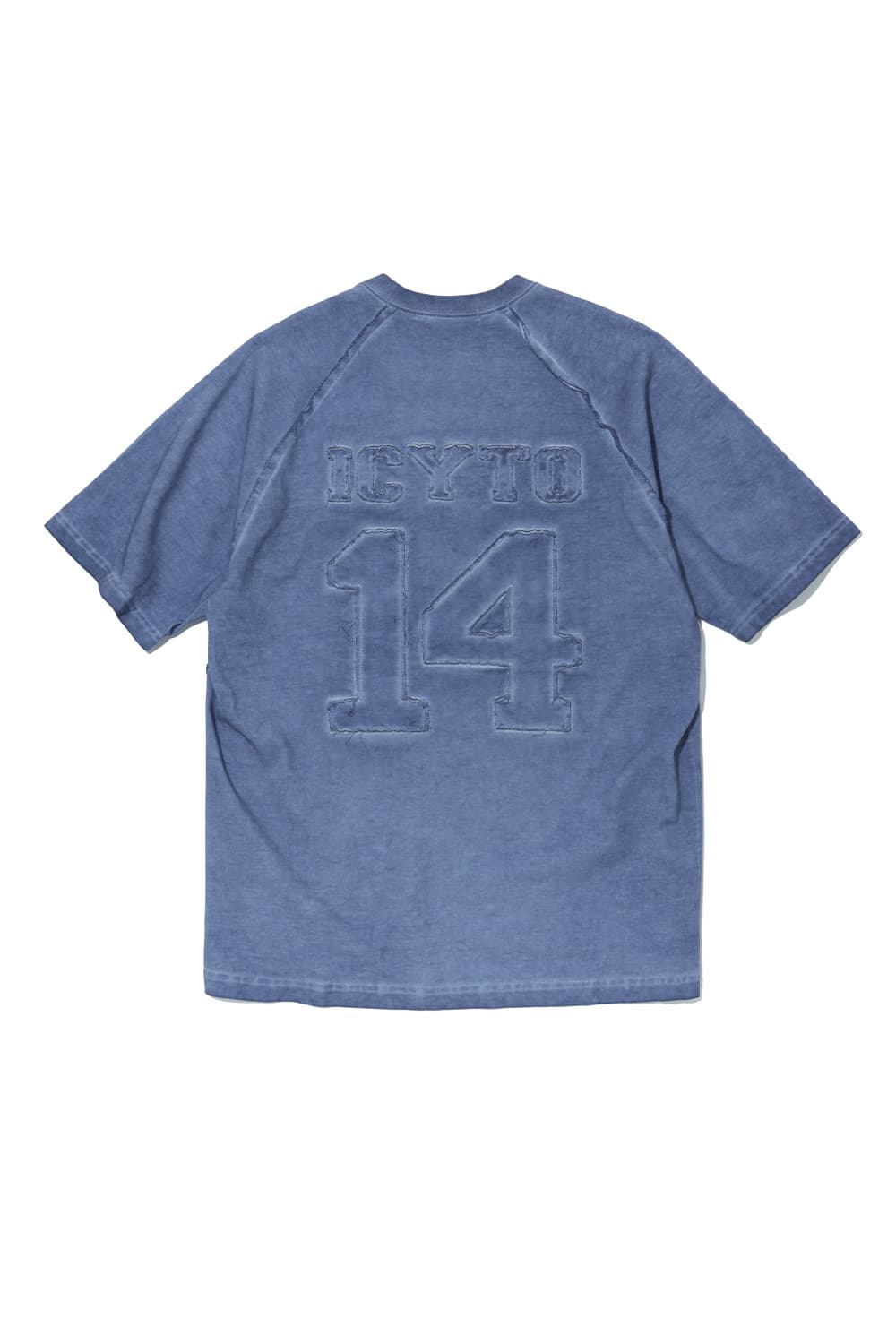  아이시토 ICYTO RAW EDGED CUT T-SHIRT blue 상품이미지2