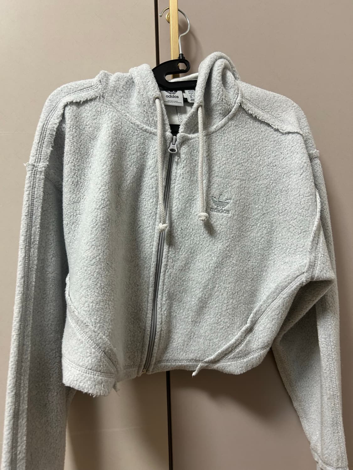 아디다스 크롭 후드집업 그레이 상품이미지6