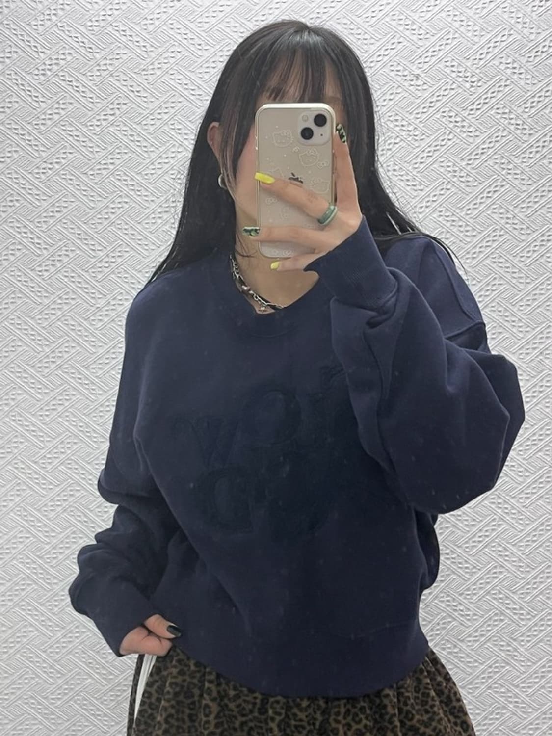 슬로우애시드 빈티지 레트로 빅로고 세미크롭 맨투맨 L C07569 상품이미지2