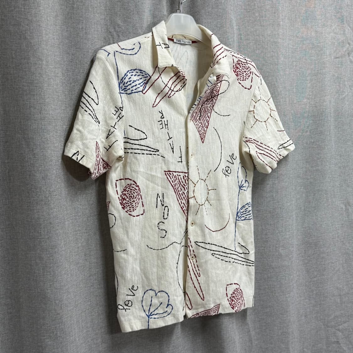 [M] 자라 ZARA 패턴 반팔 코튼 셔츠 남방 상품이미지2