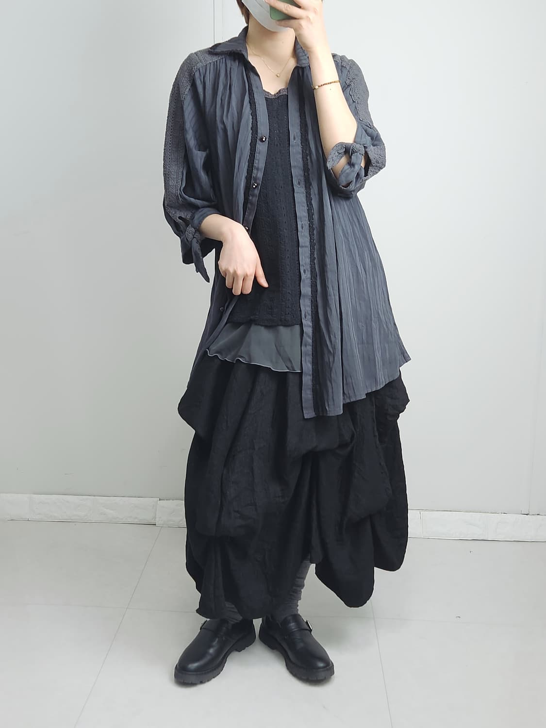 (AXES FEMME)레이어드 롱 블라우스 상품이미지2