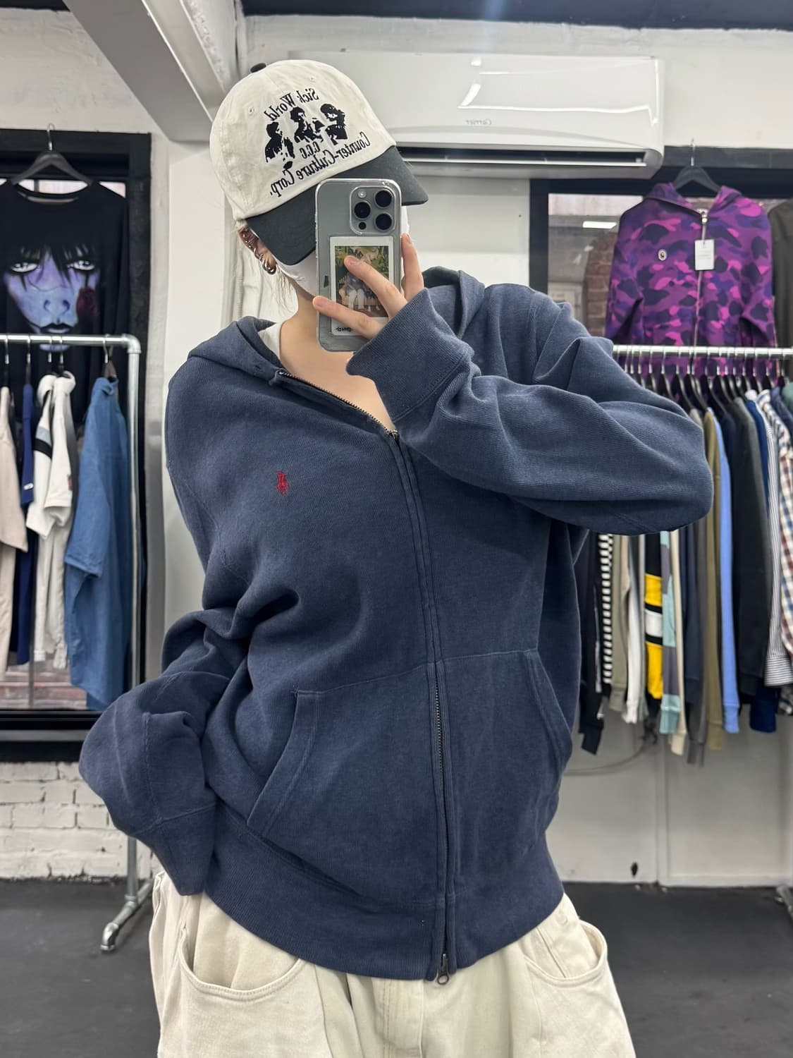 폴로 랄프로렌 투웨이 네이비 후드집업 상품이미지1