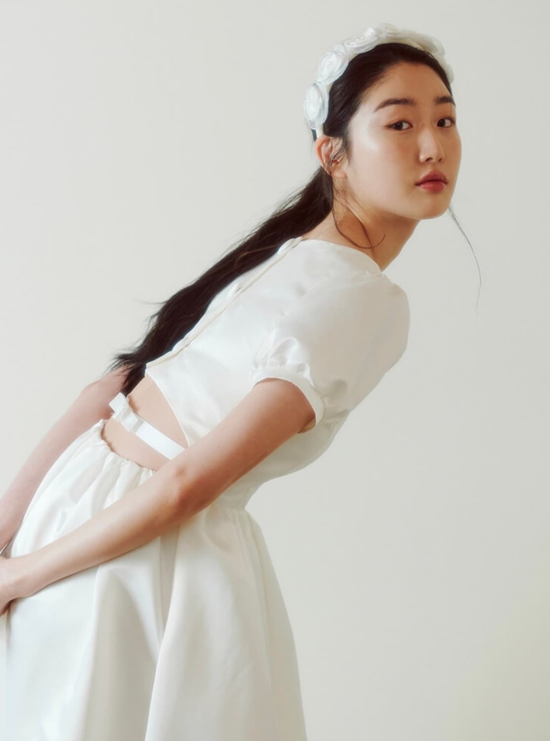 가니송 드레스 브라이덜 Bridal Back Open Dress_whit 상품이미지4