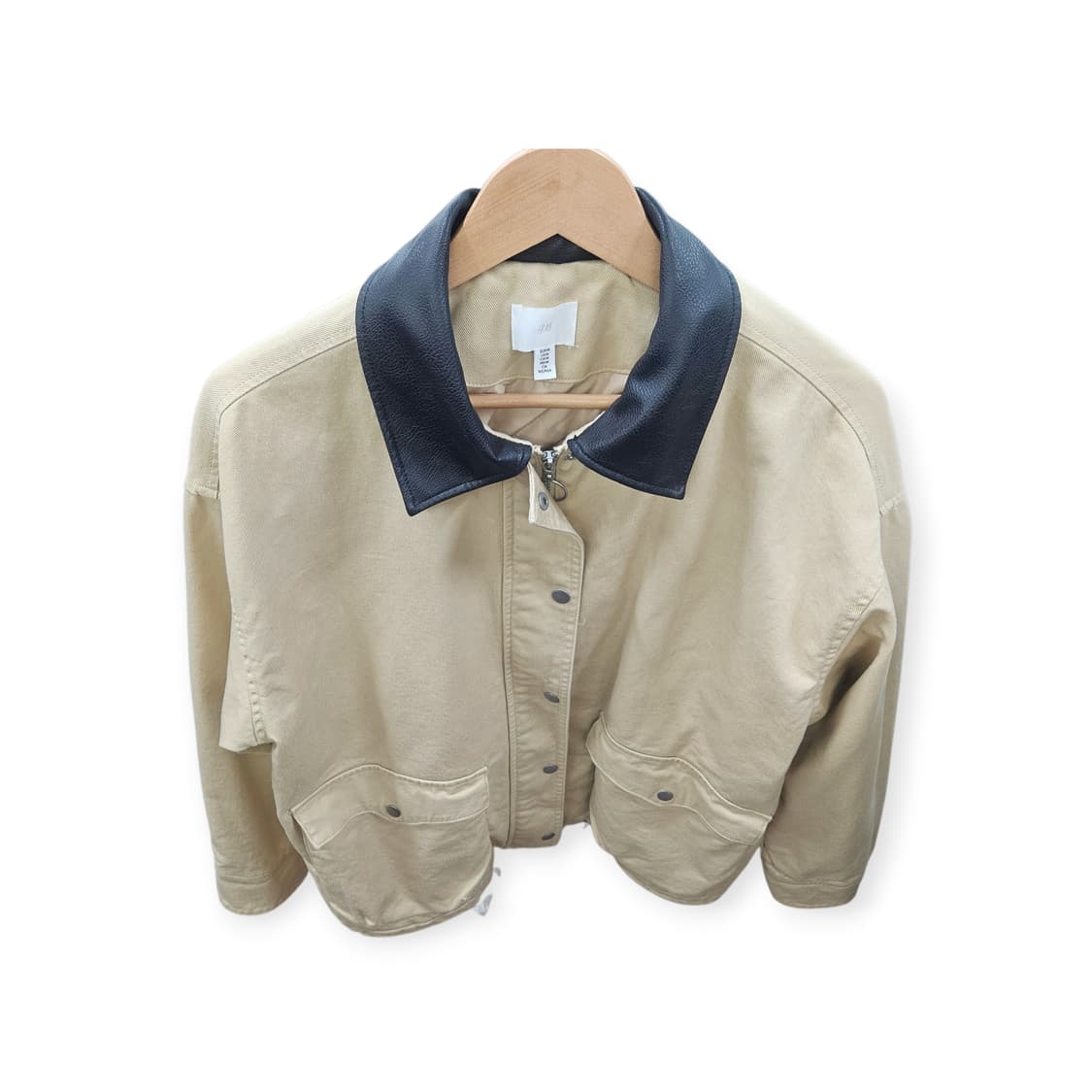 H&M 카라 배색 헌팅 자켓 베이지 상품이미지3