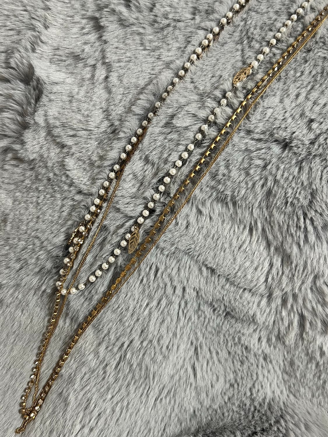 레이어드 드롭 진주 체인 목걸이 상품이미지1