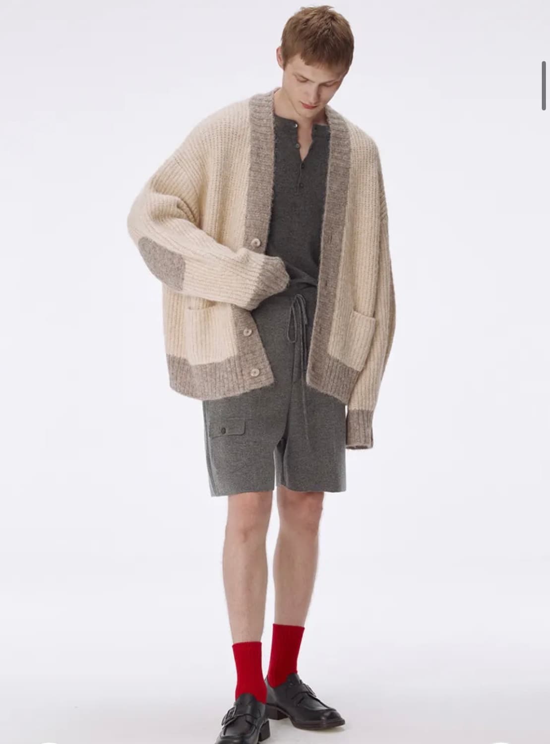 우마뭉 Mohair color blocked cardigan 상품이미지1
