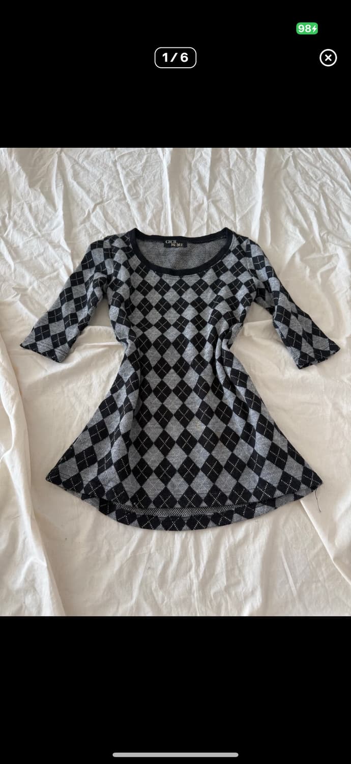 세실 믹비 아가일 탑 상품이미지1