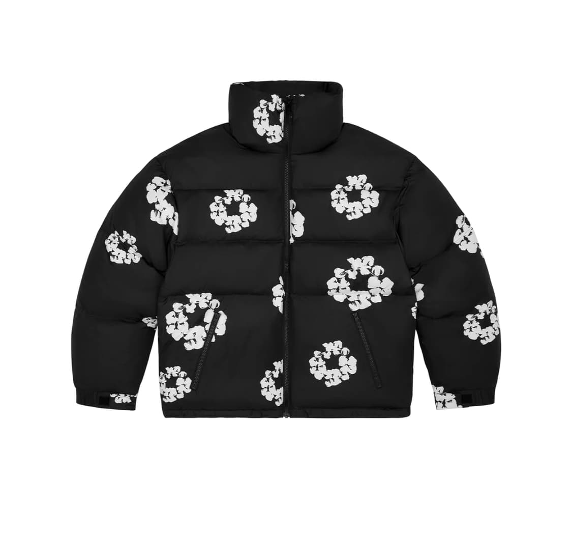 [S] 데님 티어스 코튼 리쓰 다운 자켓 패딩 블랙 상품이미지1