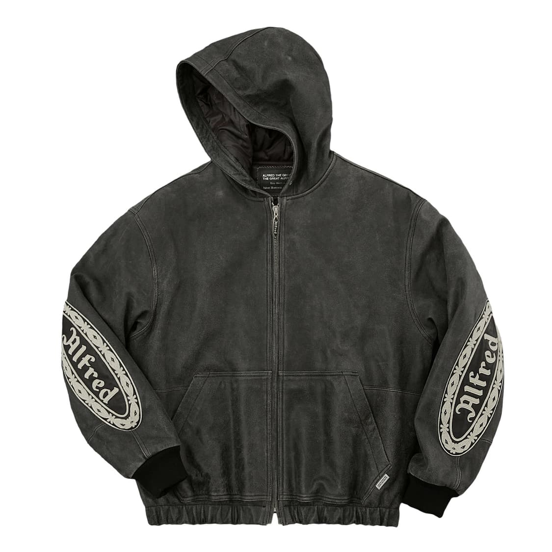 새상품) 알프레드 레더 후드 자켓 M사이즈 상품이미지1