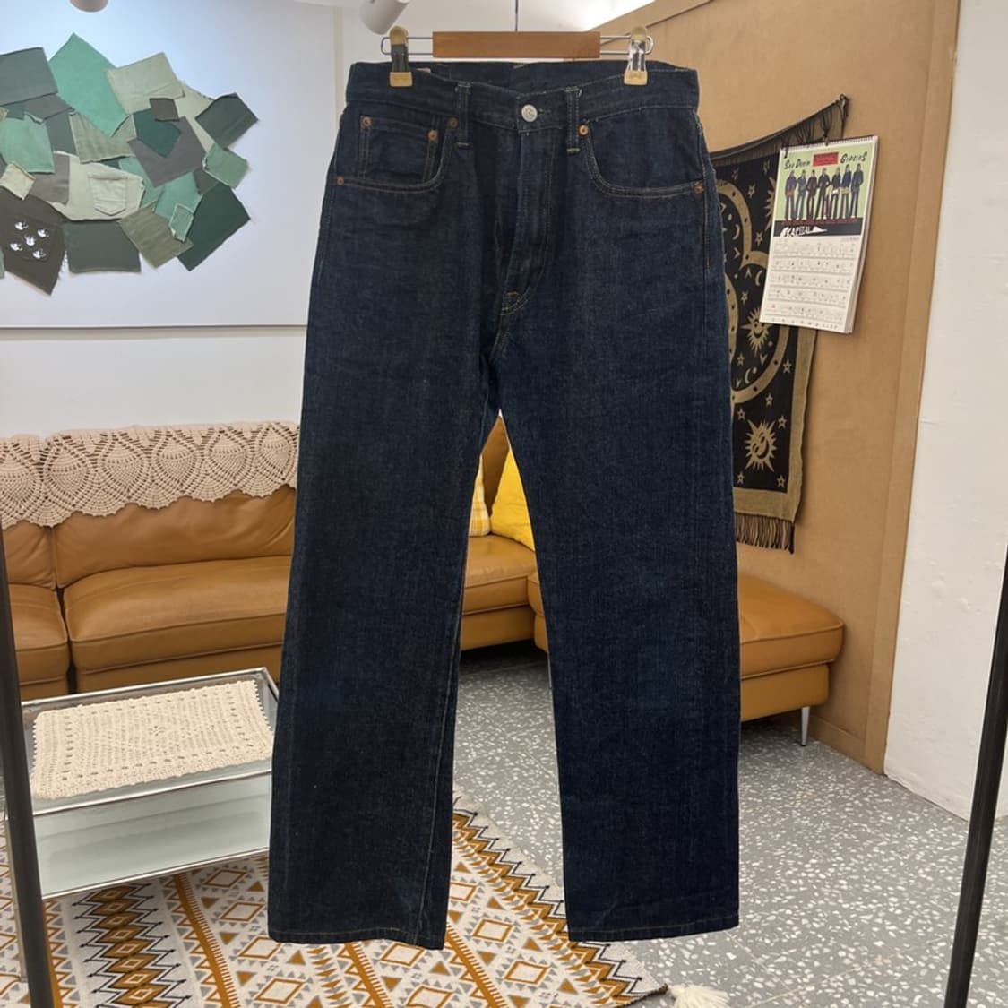 45RPM 빈티지 모던 캐주얼 진청 데님팬츠 31인치 C10805 상품이미지3
