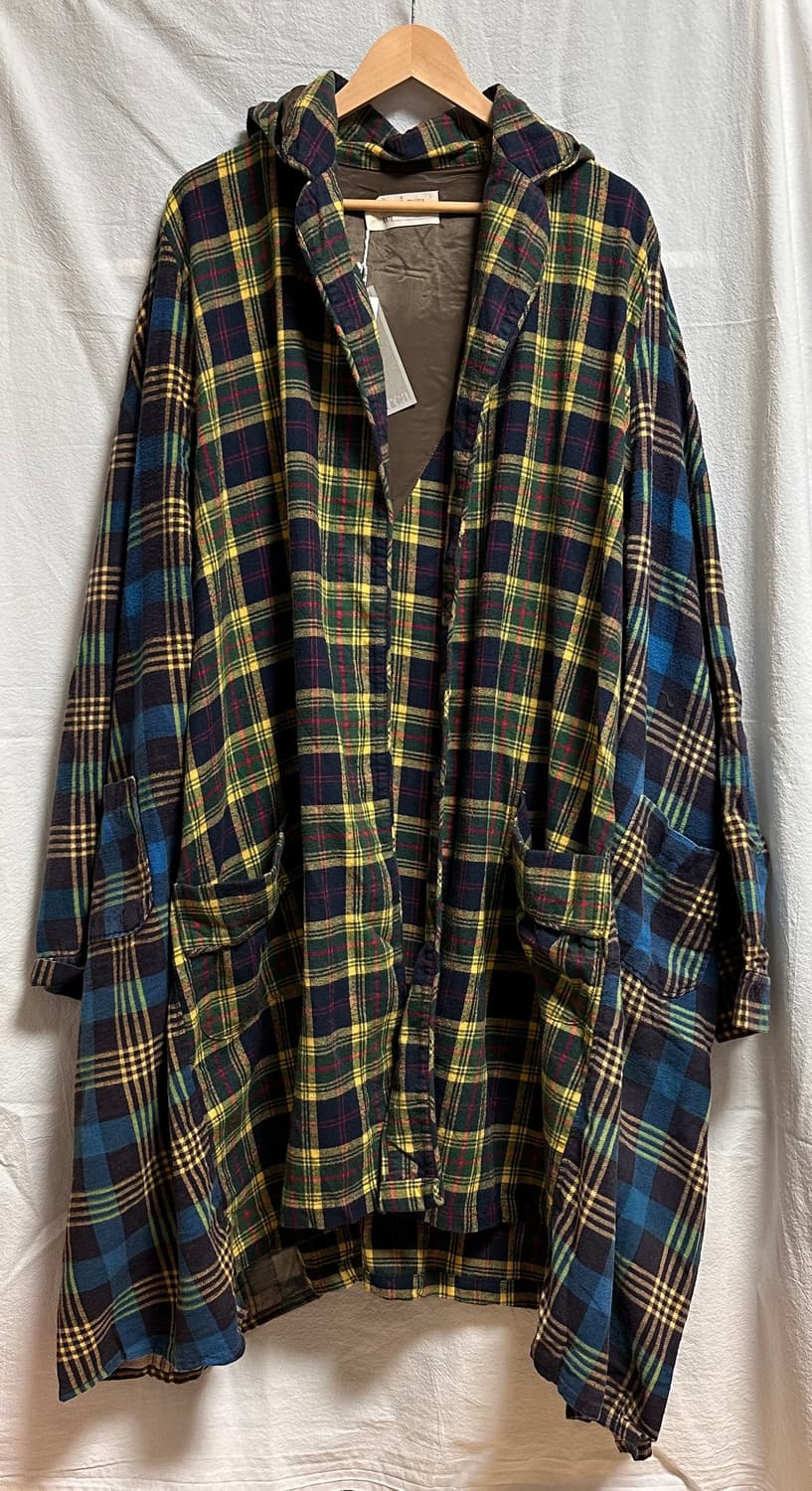 나나서카 체크후드 가운코트 상품이미지3