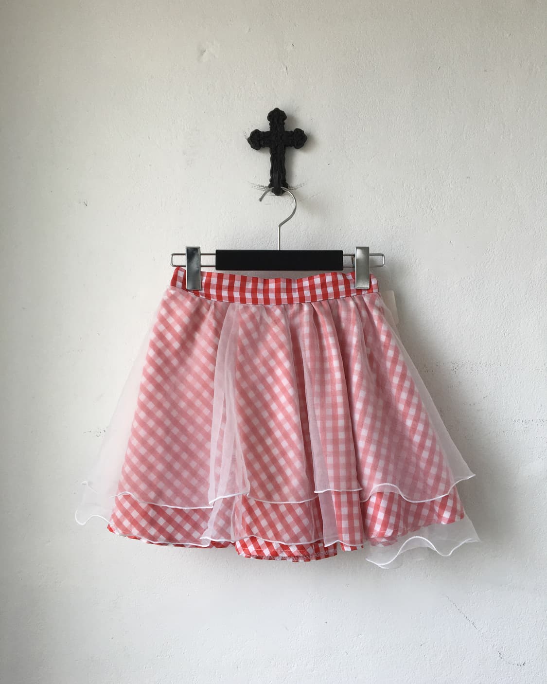 Sha layered check pattern skirt 상품이미지1