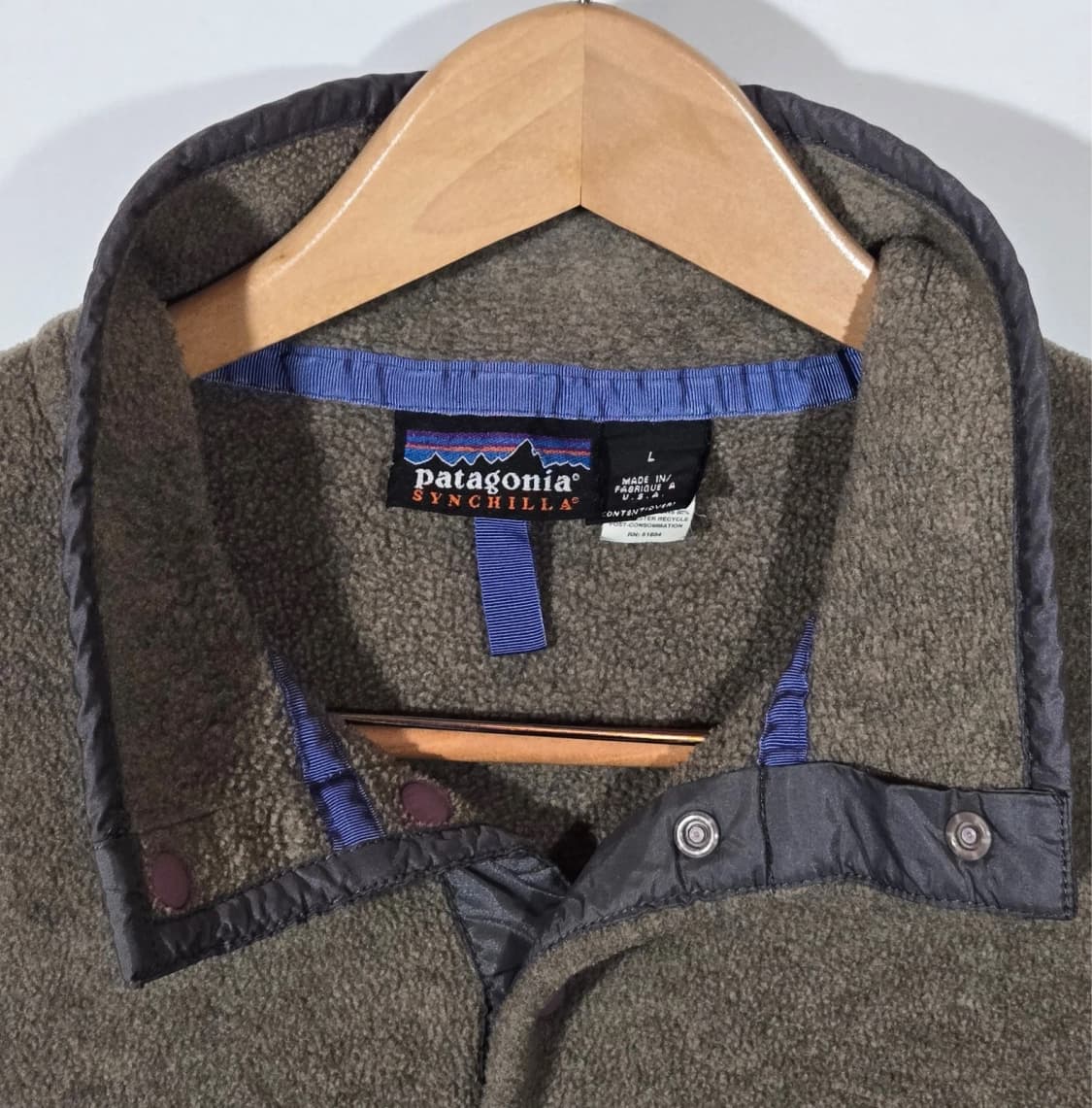 L 빈티지 90S USA메이드 파타고니아 신칠라 브라운 상품이미지4