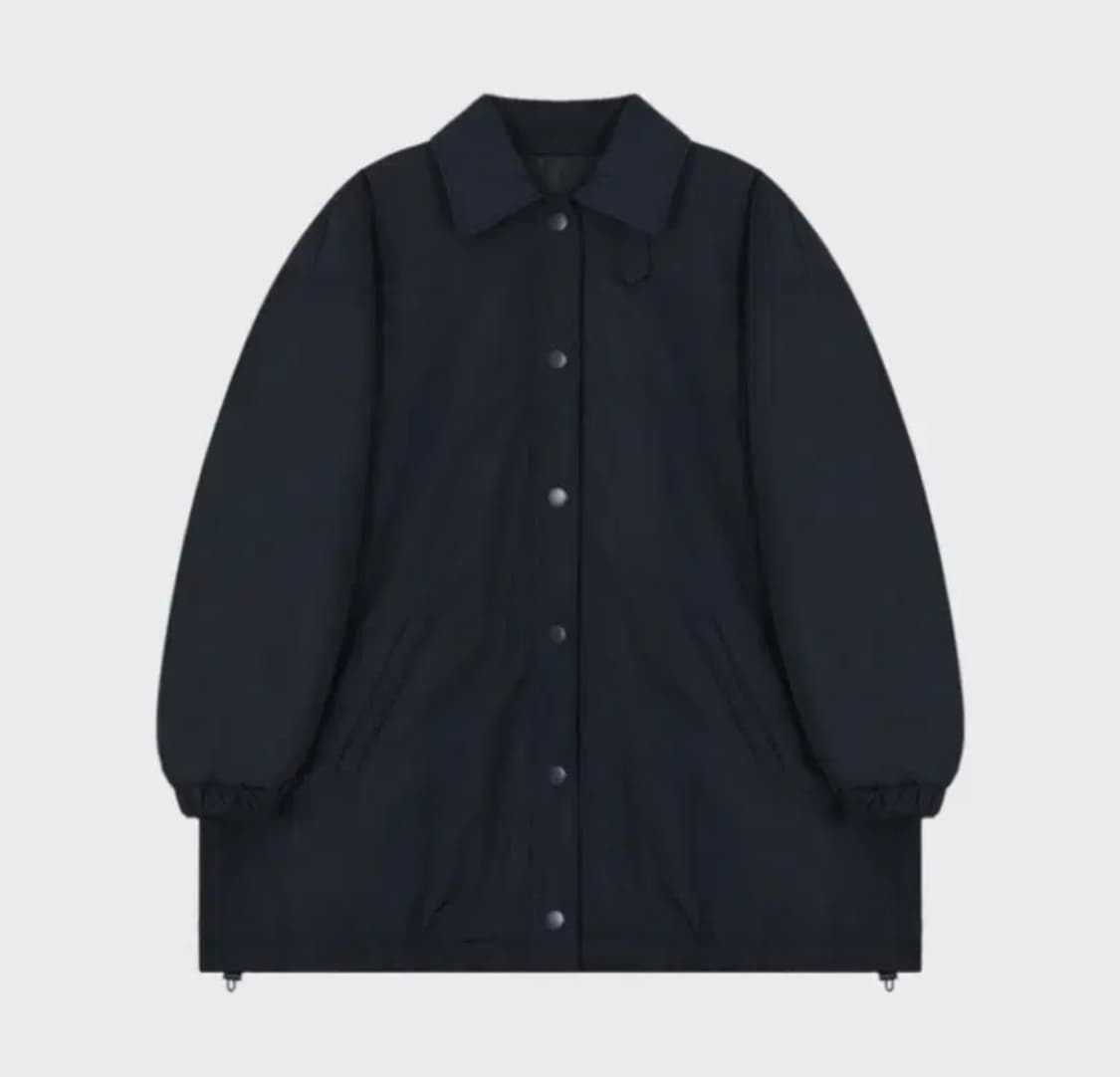 코스모스 칼라 셔링 패딩 네이비 상품이미지1