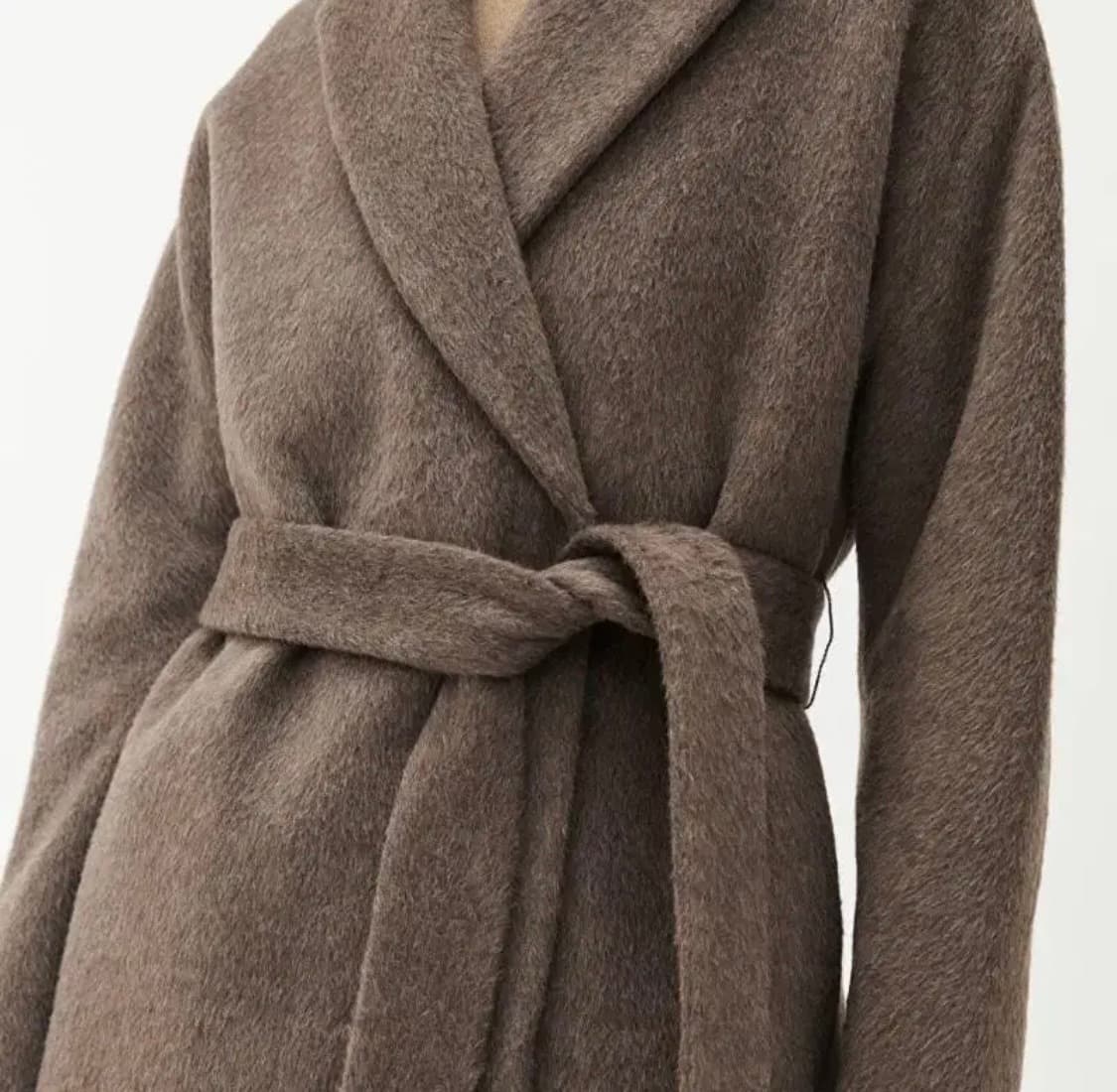 아르켓 Arket 울 알파카 블랜디드 벨티드 코트 다크 그레이 상품이미지3