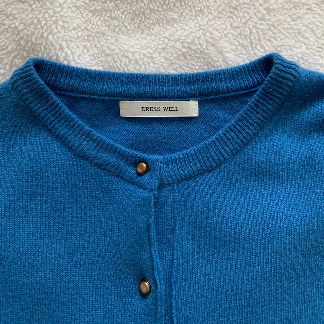 DRESS WELL 블루 캐시미어 파인울 가디건 상품이미지3