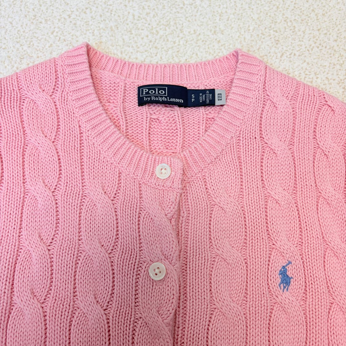 폴로랄프로렌 케이블 핑크 가디건 정품 상품이미지2