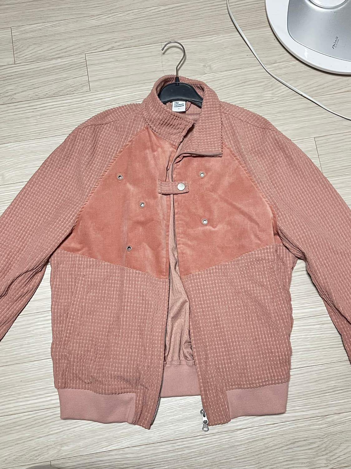 더콜디스트모먼트 waffle bomber jacket (pink) 상품이미지1